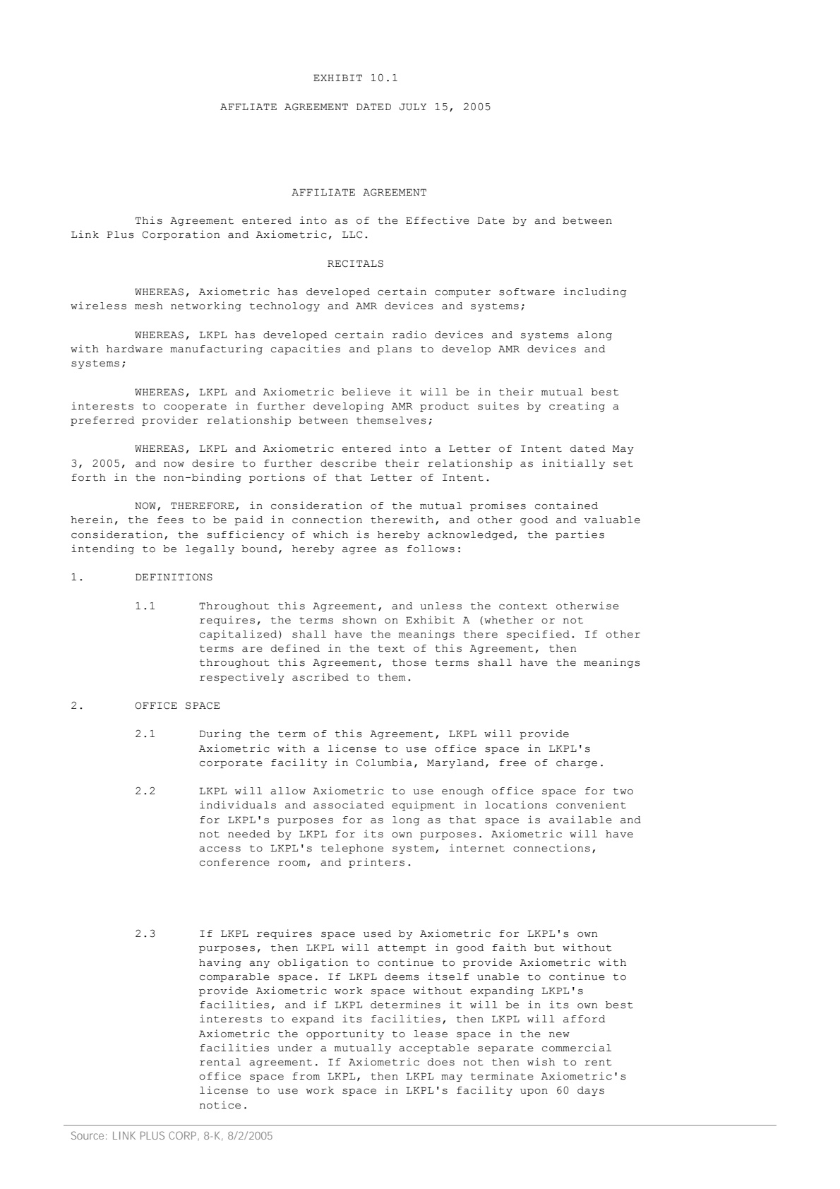 Contract — page 1