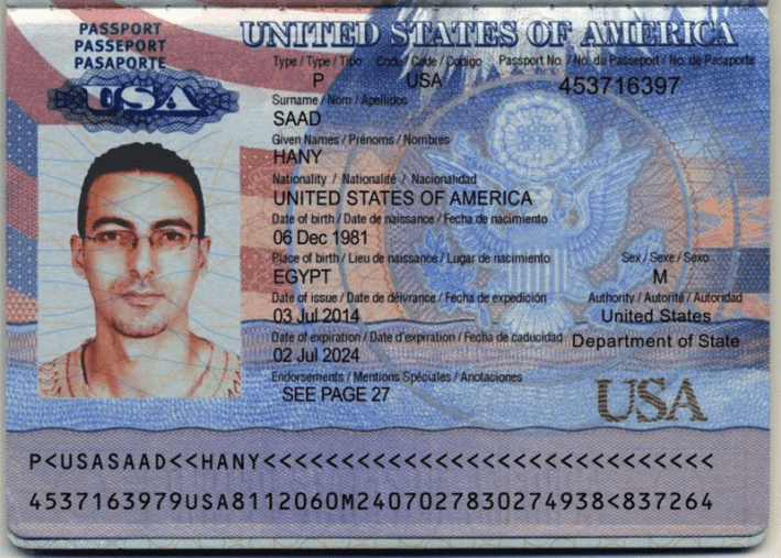 Passport — page 1